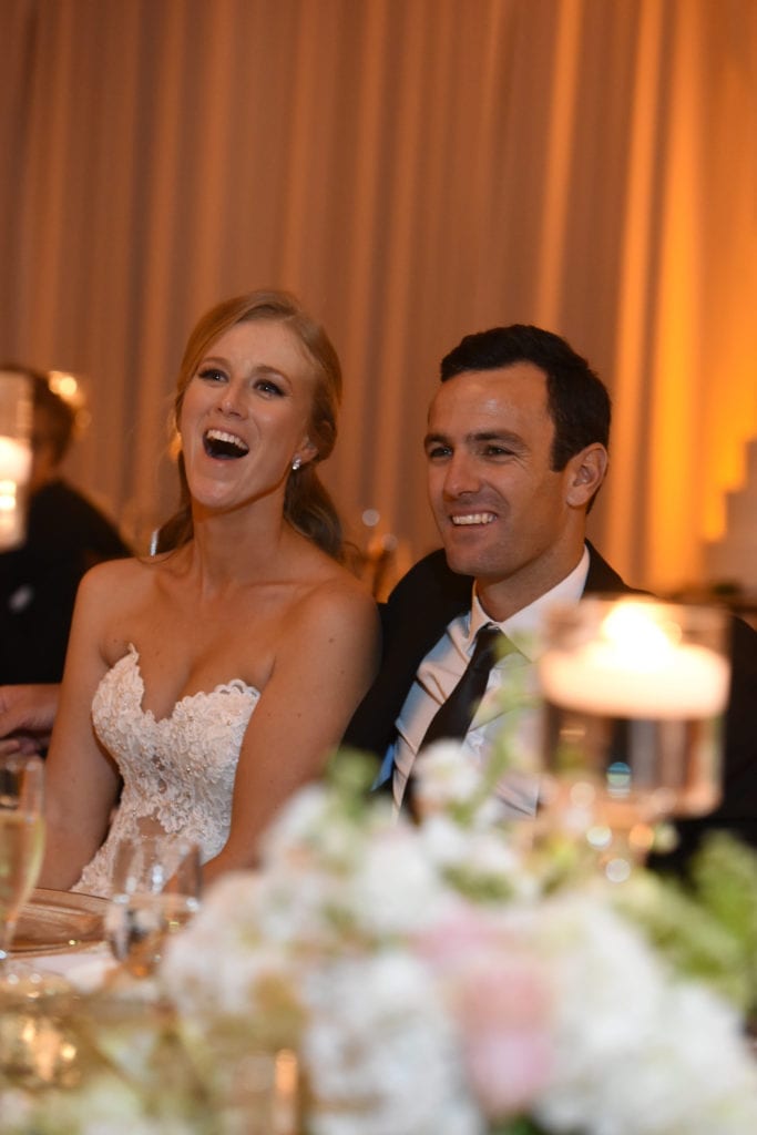 The best wedding toast left our bride and groom smiling and laughing