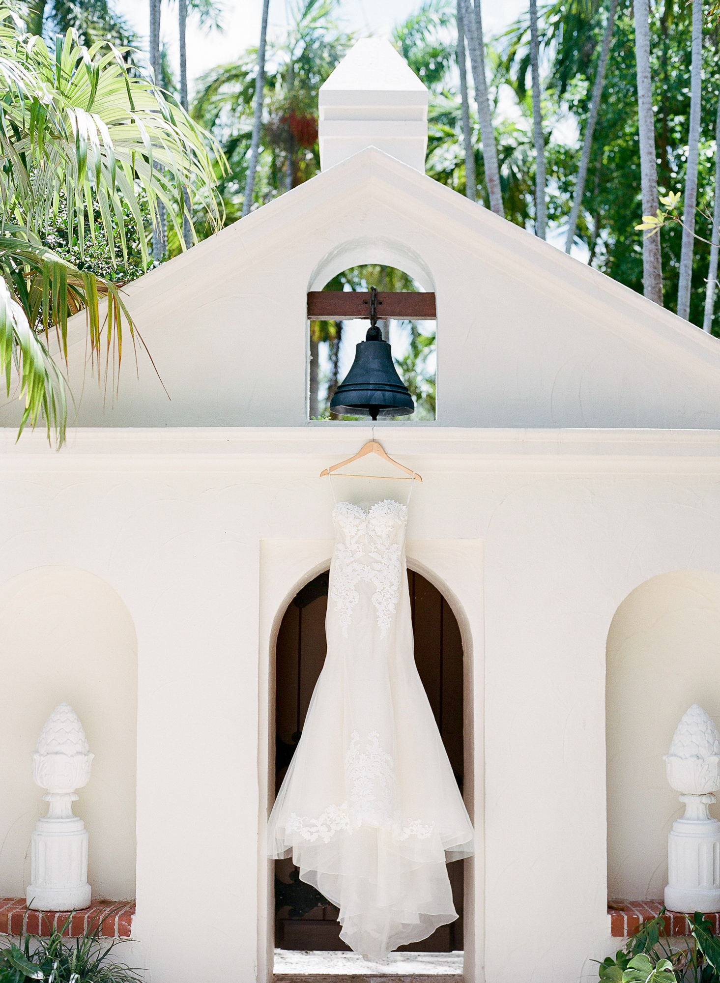 This Ines diSanto dress was displayed beautifully behind the Fisher Island club bridal villa
