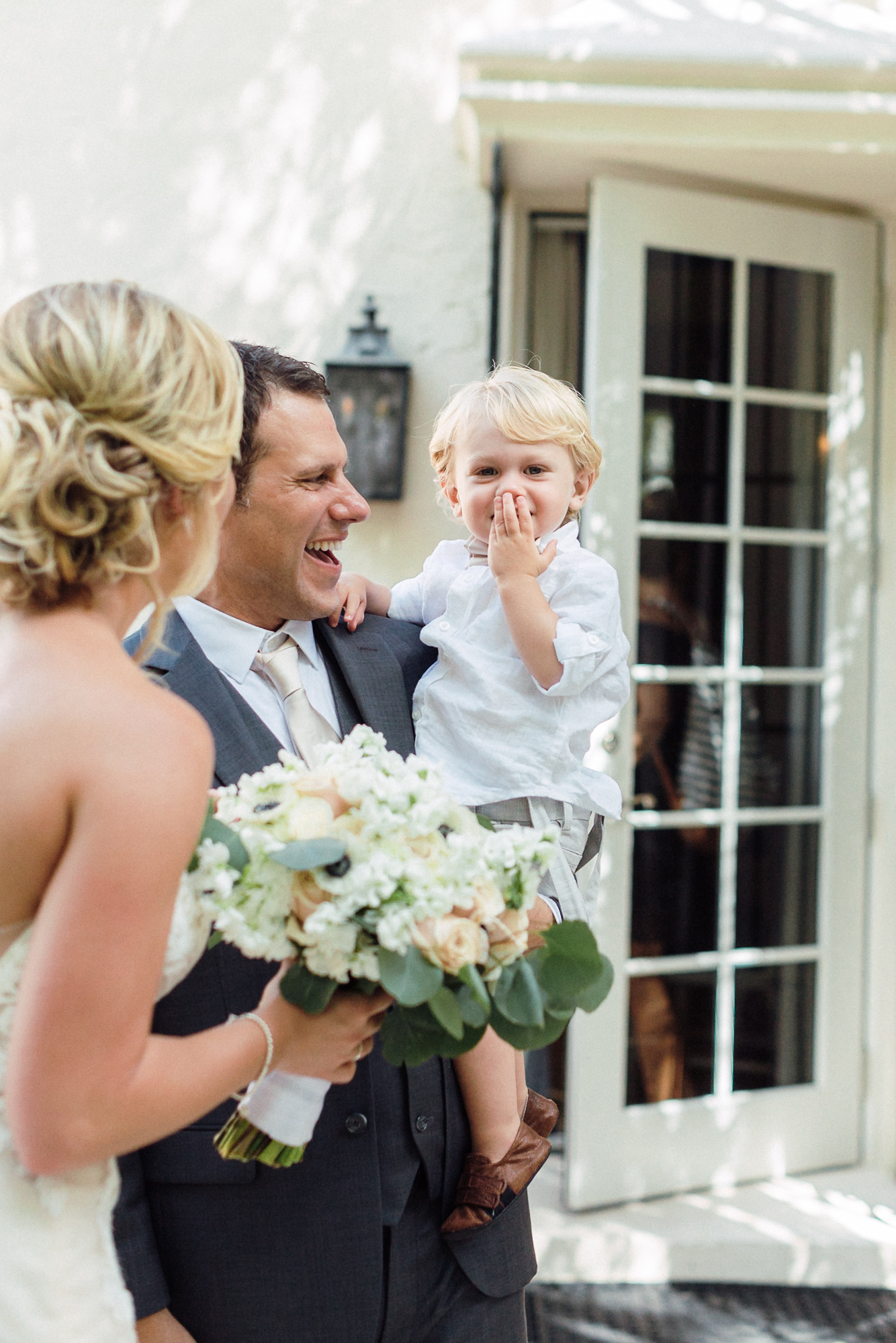 The cutest reaction from the ring bearer when he sees his mom and dad all dressed up and ready to get married!