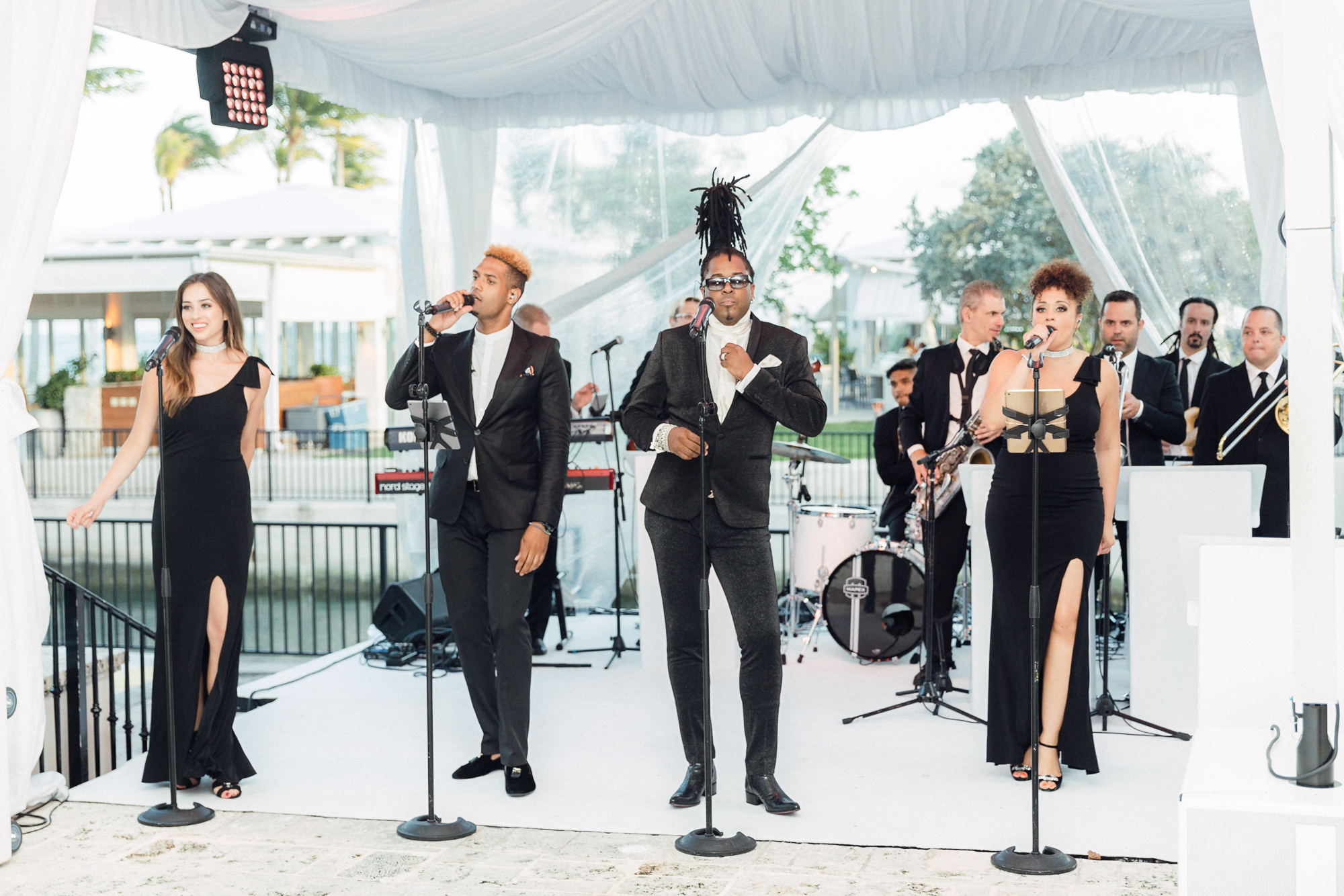 The Hudson Project band playing on Fisher Island