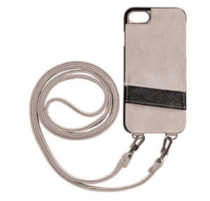 The best phone case for weddings is the K. Carroll crossbody seen here in beige and black