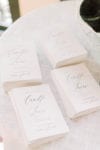 wedding programs with black script font