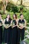 black bridesmaids dresses and black bridesmaid jumpsuit