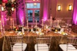 gold linen and clear chiavari chairs in the La Playa Naples ballroom