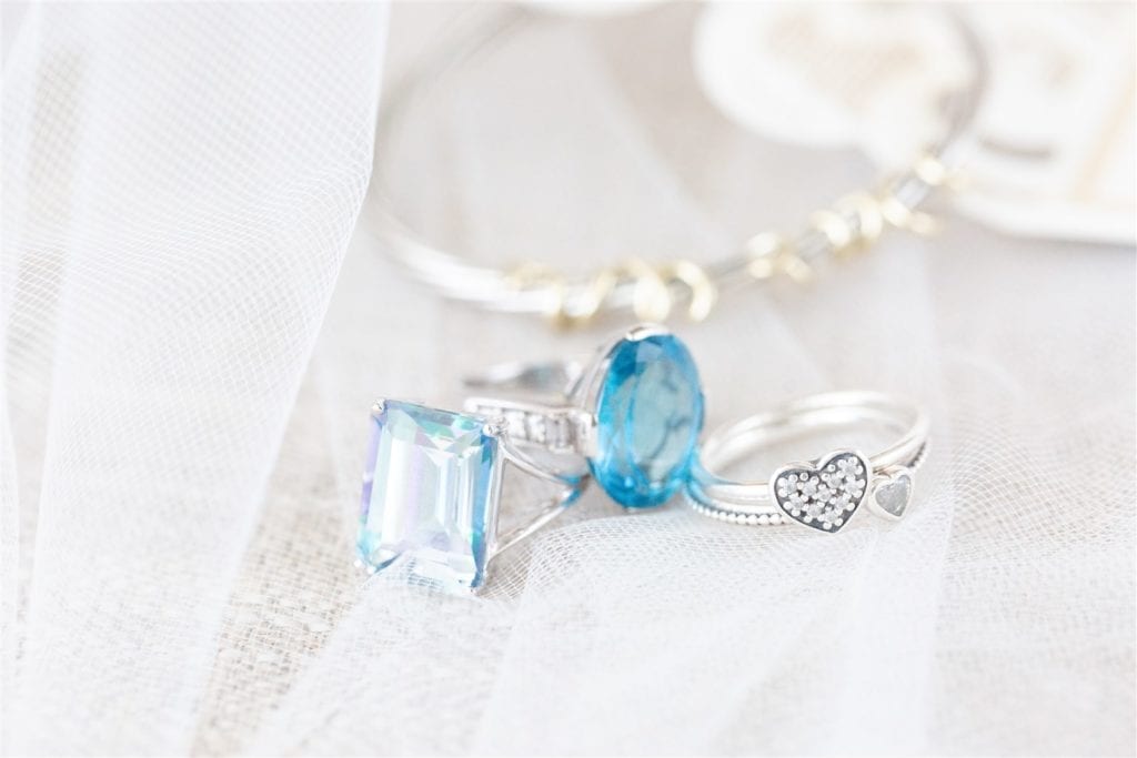 baby blue rings as the brides something blue