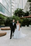 east miami wedding bride and groom on terrace