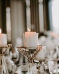 gold geometric centerpieces candle holder