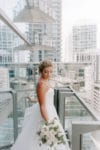 east miami wedding bride on terrace balcony