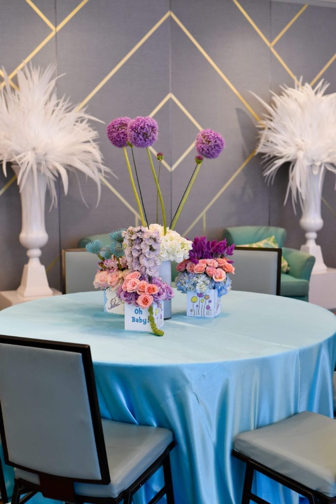 Dr. Seuss themed baby shower Oh The Places You’ll Go baby shower with allium centerpieces by Xquisite Events