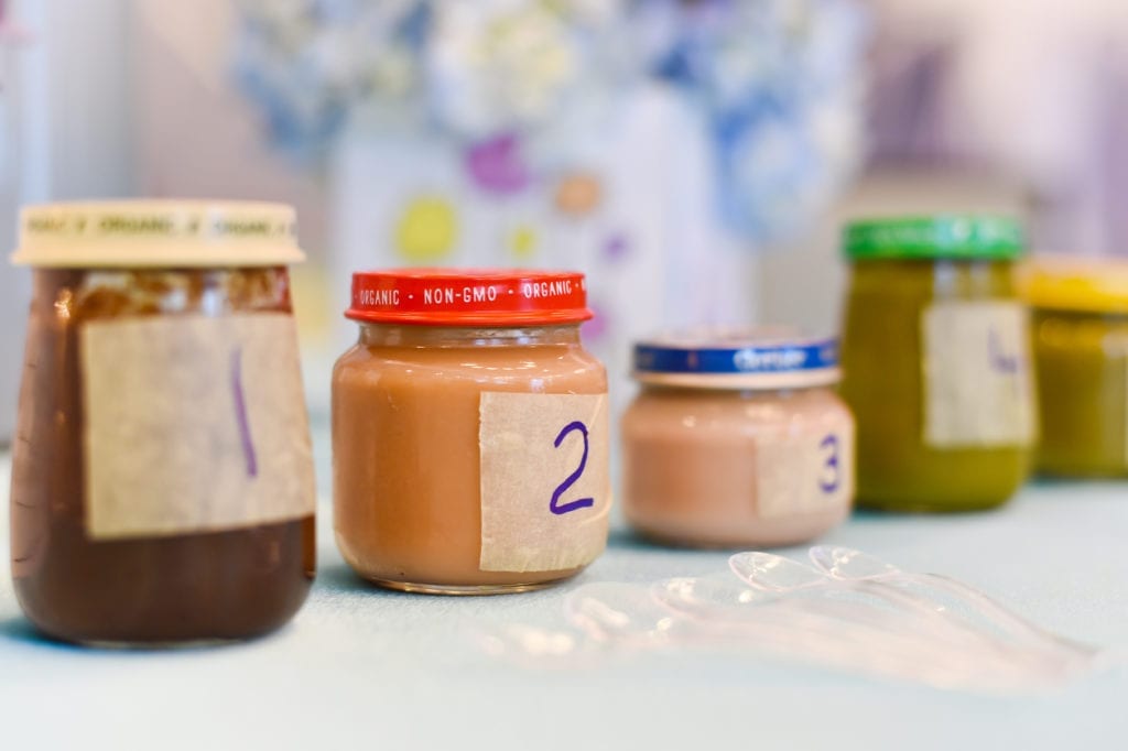coed baby shower game to guess the flavors of baby food