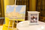 canvas print for guests to sign with a photo envelope box
