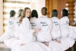 bride's squad matching pajamas in white