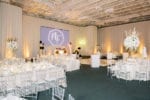 jw marriott marquis miami wedding arena gold and white checkered dance floor wrap