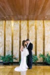 mandarin oriental miami lobby for white wedding with long orchid bouquet